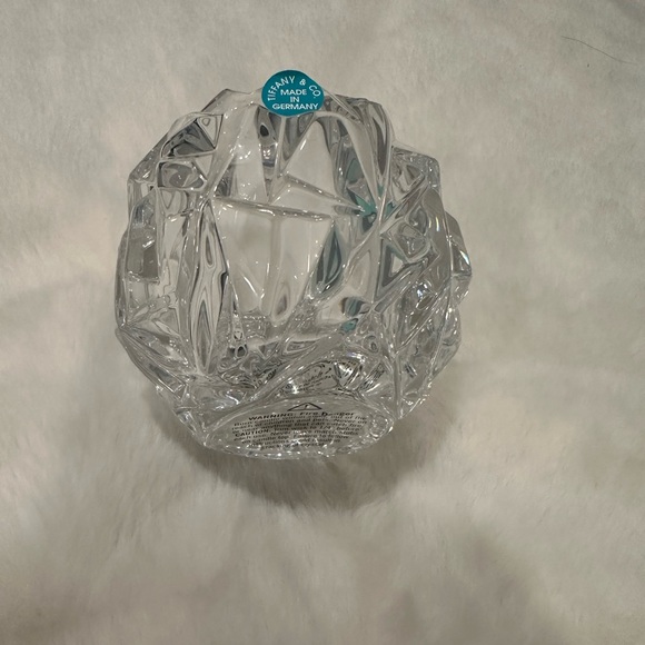 Tiffany & Co Rock Cut Votive 2.75 H Candle Holder with Tiffany etching and box - Picture 2 of 8